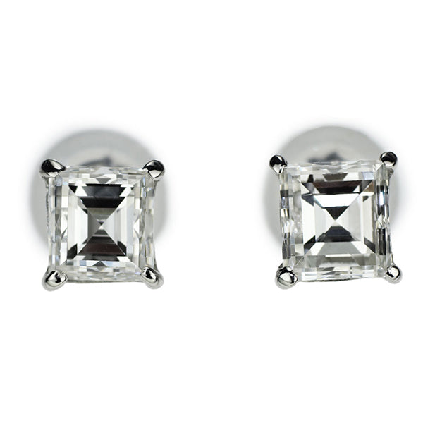 新品 Pt900 カレカット ダイヤモンド ピアス 1.044ct F/G VS1-2】