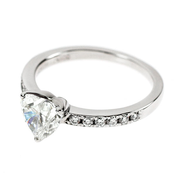 Pt900 ハートシェイプ ダイヤモンド リング 1.010ct F SI1 D0.16ct