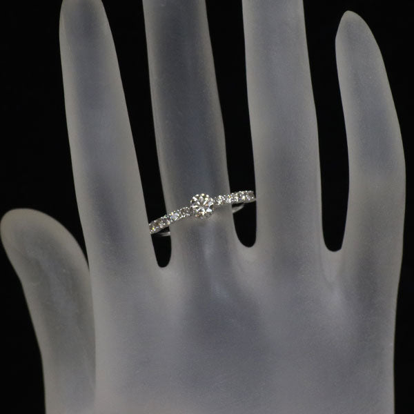 K18WG ダイヤモンド リング 0.40ct D0.28ct