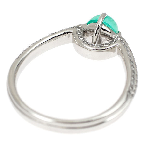 Pt900 エメラルドキャッツアイ ダイヤモンド リング 0.67ct D0.30ct