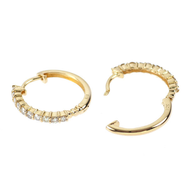 K18YG ダイヤモンド フープ ピアス 0.50ct