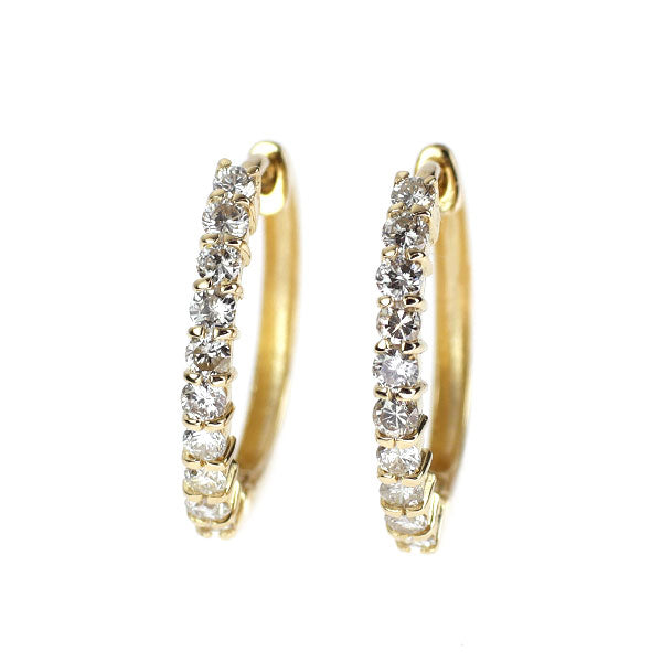 K18YG ダイヤモンド フープ ピアス 0.50ct