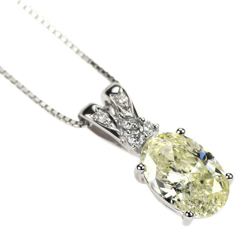 Pt900/ Pt850 オーバル ダイヤモンド ペンダントネックレス 2.083ct D0