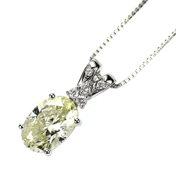 Pt900/ Pt850 オーバル ダイヤモンド ペンダントネックレス 2.083ct D0.07ct