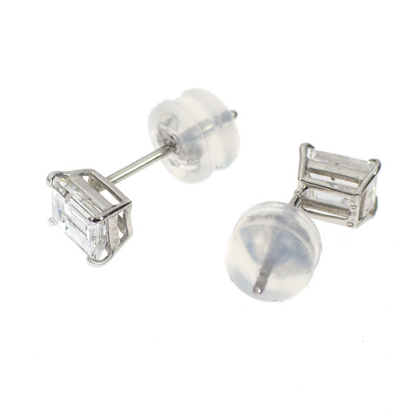 新品 Pt900 バケットカット ダイヤモンド ピアス 0.715ct E/F SI1