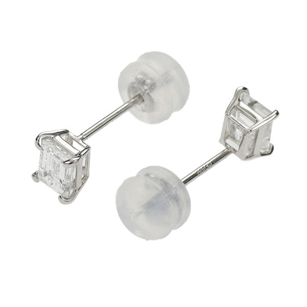 新品 Pt900 バケットカット ダイヤモンド ピアス 0.632ct E/F SI1