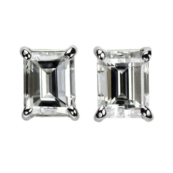 新品 Pt900 バケットカット ダイヤモンド ピアス 0.675ct E/F VS1