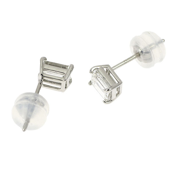 新品 Pt900 バケットカット ダイヤモンド ピアス 0.629ct G VS2
