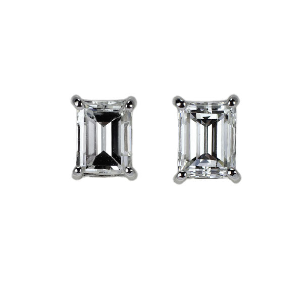 新品 Pt900 バケットカット ダイヤモンド ピアス 0.629ct G VS2