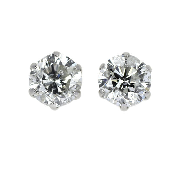 新品 Pt900 ダイヤモンド ピアス 2.075ct H/J I1 Fair/Poor