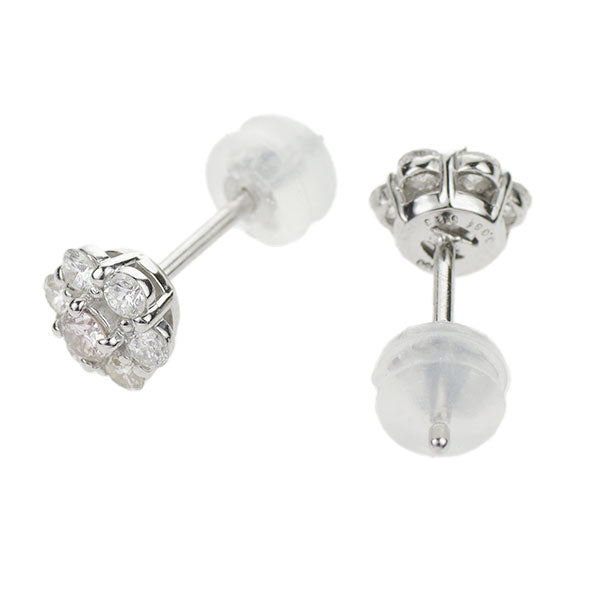 新品 希少 Pt900/ Pt950 天然ストレートピンク ダイヤモンド ピアス 0.145ct FP SI2 D0.46ct