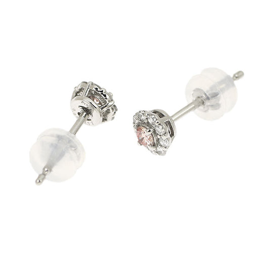Pt950 ピンクダイヤモンド ピアス 新品 希少 Pt900/ Pt950 天然ピンク ダイヤモンド ピアス 0.121ct FLOP