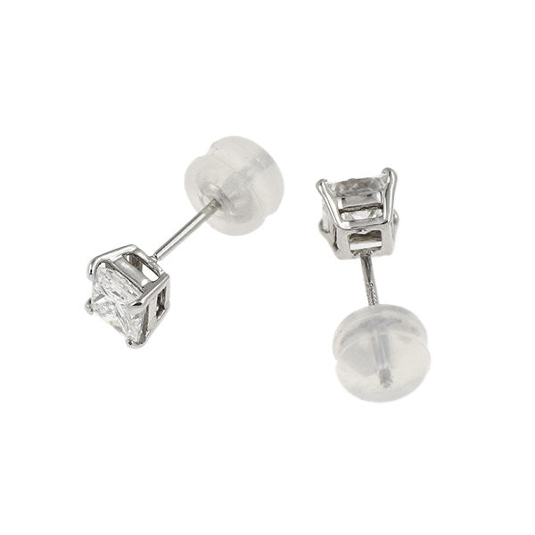 新品 Pt900 プリンセスカット ダイヤモンド ピアス 0.704ct H SI2