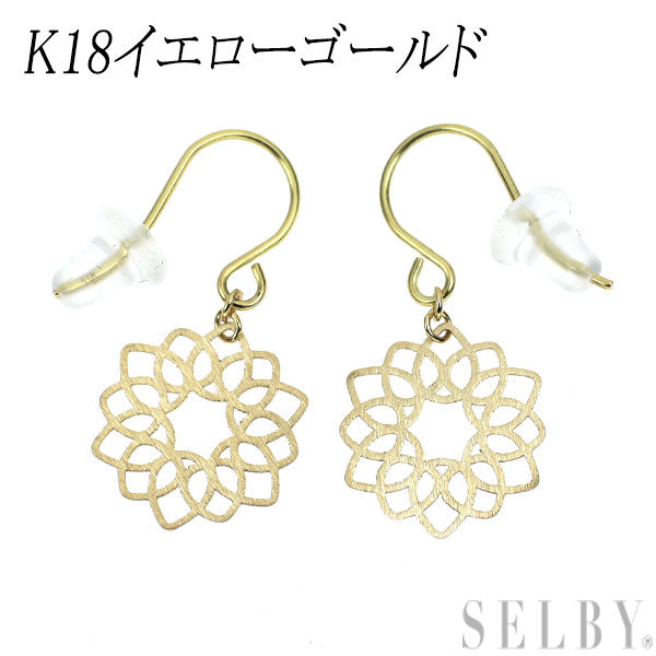 新品 K18YG ピアス フラワー