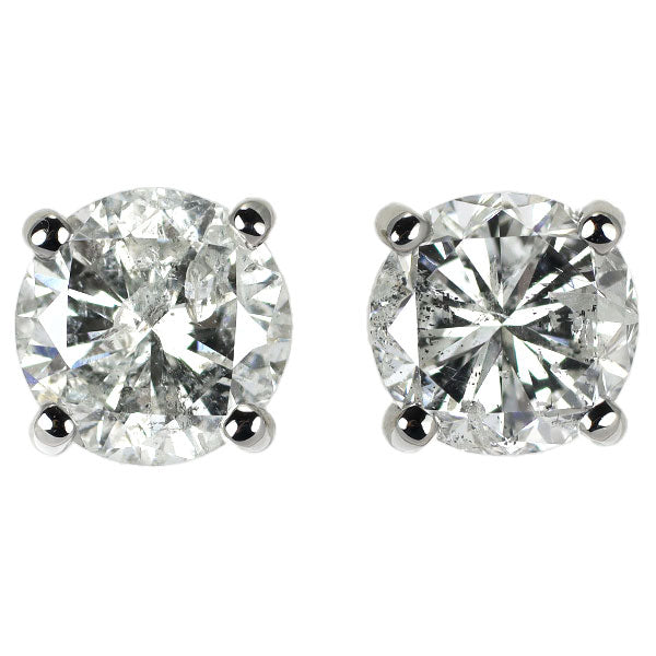 新品 Pt900/ Pt950 片側LDH ダイヤモンド ピアス 4.042ct H/I I1-2 Fair/Poor