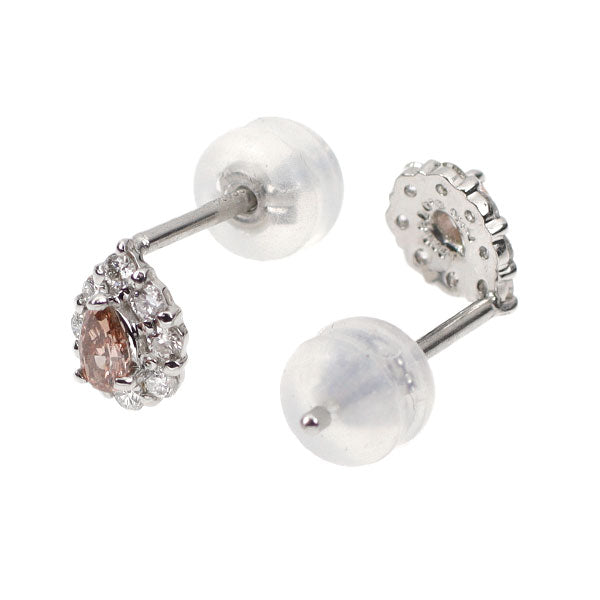 新品 希少 Pt900/ Pt950 ペアシェイプ 天然ピンク ダイヤモンド ピアス 0.16ct FDP VS1-2 D0.10ct