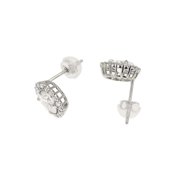 新品 Pt950/ Pt900 オーバルカット ダイヤモンド ピアス 1.00ct D IF D0.34ct 【エスコレ】