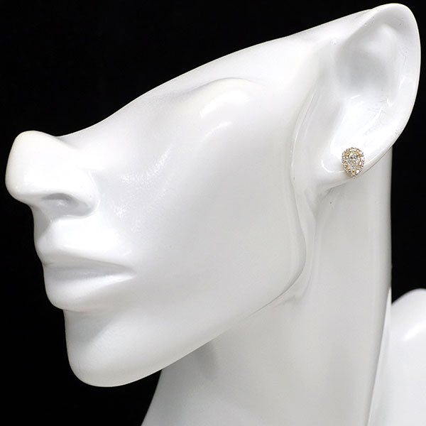 新品 K18YG ペアシェイプ ダイヤモンド ピアス 0.63ct D IF D0.24ct 【エスコレ】