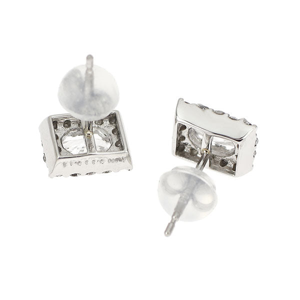 新品 Pt950/ Pt900 ラディアントカット ダイヤモンド ピアス 0.66ct D IF D0.34ct【エスコレ】
