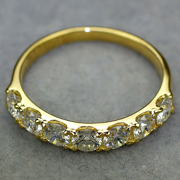 新品 K18YG 全石グレード付 ダイヤモンド リング 1.127ct D-G SI1 EXH&C 【エスコレ】 究極のハーフエタニティ