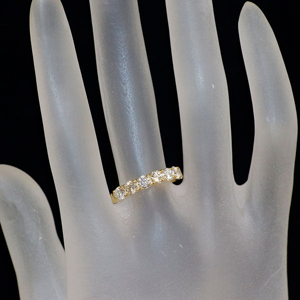 新品 K18YG 全石グレード付 ダイヤモンド リング 1.127ct D-G SI1 EXH&C 【エスコレ】 究極のハーフエタニティ