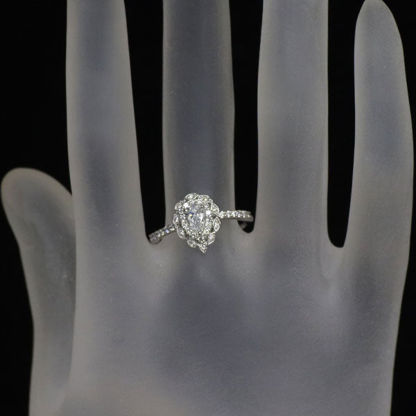 新品 Pt950 ペアシェイプ ダイヤモンド リング 0.30ct D IF D0.28ct 【エスコレ】