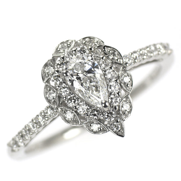 新品 Pt950 ペアシェイプ ダイヤモンド リング 0.30ct D IF D0.28ct 【エスコレ】