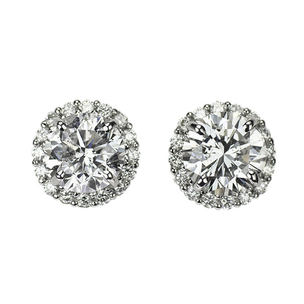 新品 Pt950/ Pt900 LDH ダイヤモンド ピアス 2.155ct E SI2 VG/G D0.28ct 【エスコレ】