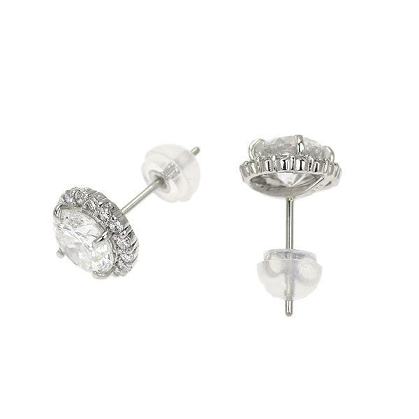 新品 Pt950/ Pt900 ダイヤモンド ピアス 2.039ct F/G SI2 VG D0.28ct 【エスコレ】