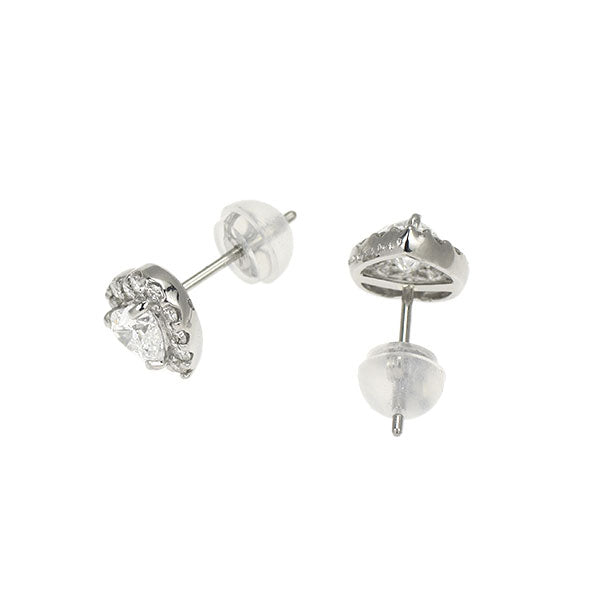 新品 Pt950/ Pt900 ハートシェイプ ダイヤモンド ピアス 0.65ct D IF D0.20ct 【エスコレ】