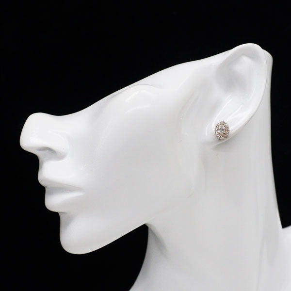 新品 K18PG オーバル ダイヤモンド ピアス 0.61ct D IF D0.52ct 【エスコレ】