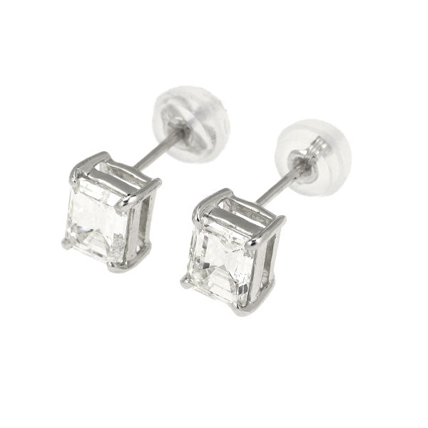 新品 Pt950/ Pt900 エメラルドカット ダイヤモンド スタッド ピアス 1.414ct I VS1/SI1 【エスコレ】