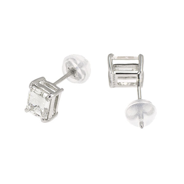 新品 Pt950/ Pt900 エメラルドカット ダイヤモンド スタッド ピアス 1.414ct I VS1/SI1 【エスコレ】