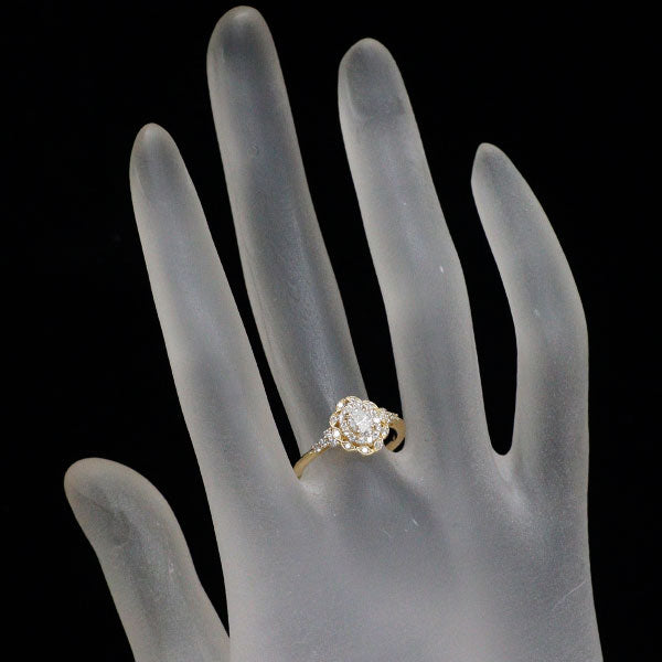 新品 K18YG オーバル ダイヤモンド リング 0.30ct D IF D0.25ct 【エスコレ】
