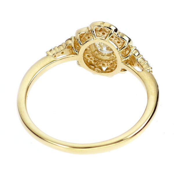 新品 K18YG オーバル ダイヤモンド リング 0.30ct D IF D0.25ct 【エスコレ】