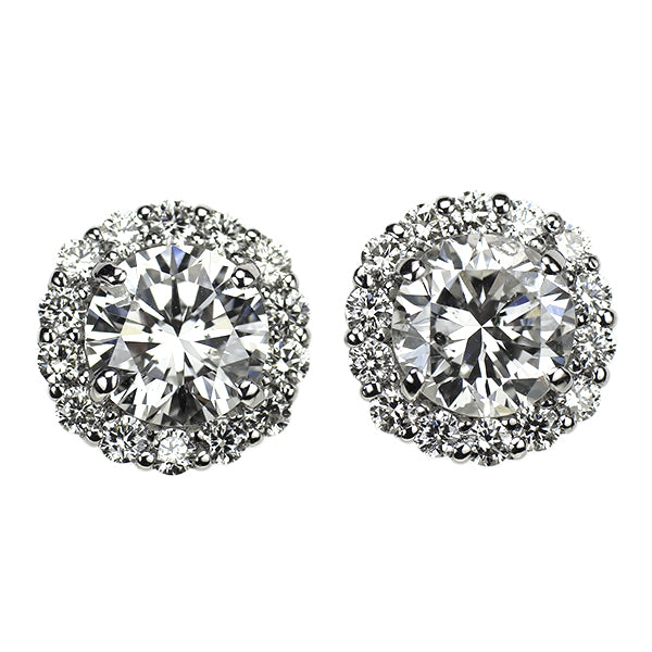 新品 Pt950/ Pt900 ダイヤモンド ピアス 2.475ct F/G SI2 VG/G D0.62ct 【エスコレ】