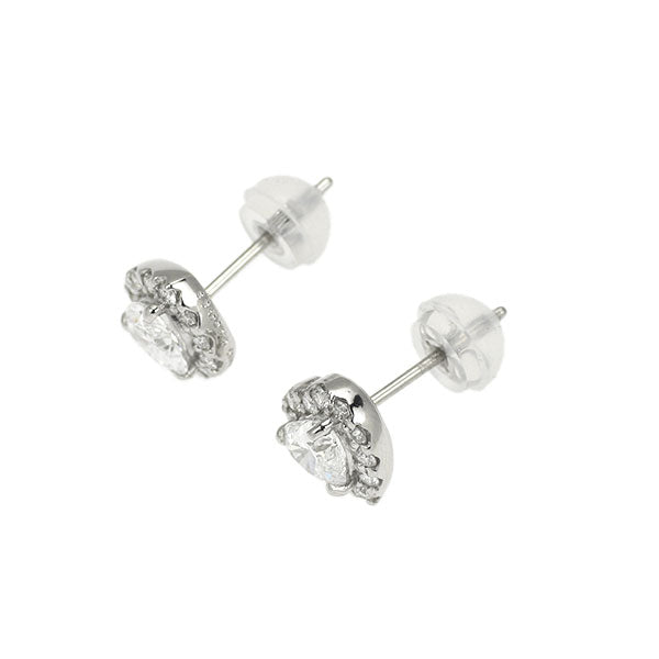 新品 Pt950/ Pt900 ハートシェイプ ダイヤモンド ピアス 0.66ct D IF D0.20ct 【エスコレ】