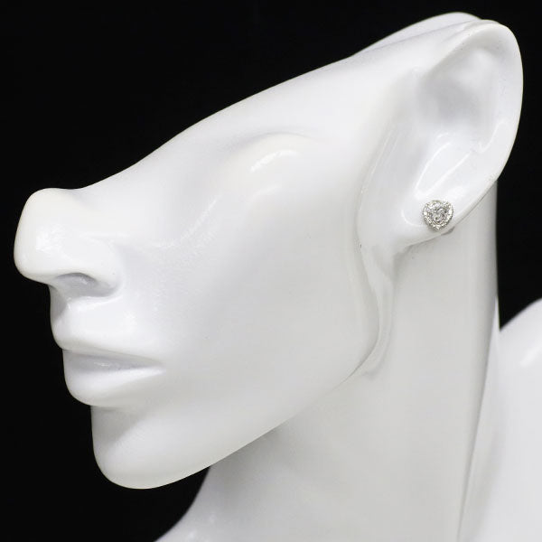 新品 Pt950/ Pt900 ハートシェイプ ダイヤモンド ピアス 0.66ct D IF D0.20ct 【エスコレ】