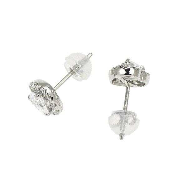 新品 Pt950/ Pt900 ハートシェイプ ダイヤモンド ピアス 0.66ct D IF D0.20ct 【エスコレ】