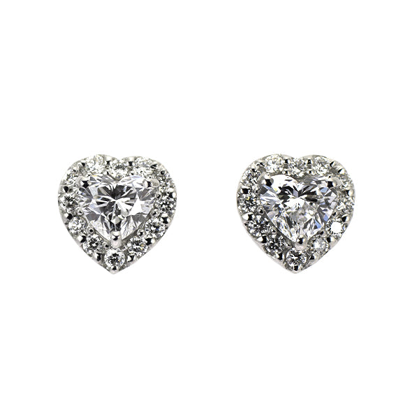 新品 Pt950/ Pt900 ハートシェイプ ダイヤモンド ピアス 0.66ct D IF D0.20ct 【エスコレ】