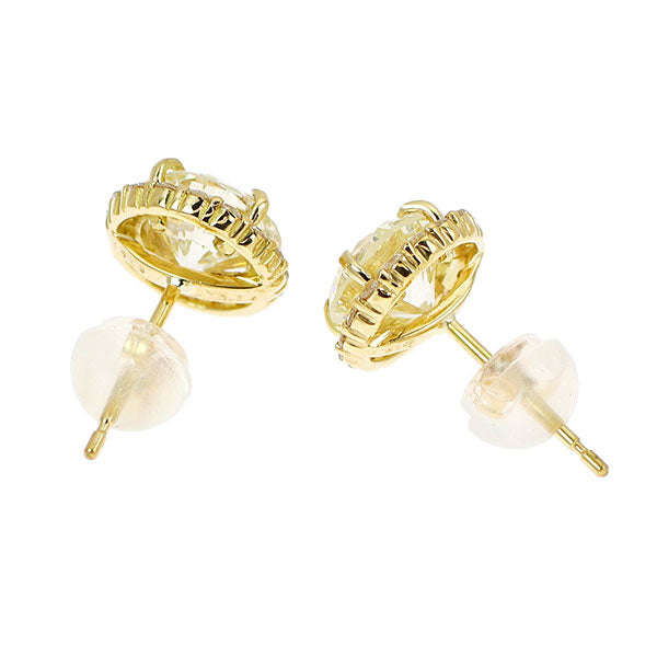 新品 K18YG ダイヤモンド  ピアス 2.030ct VLY VS2 /SI1 G D0.28ct 【エスコレ】