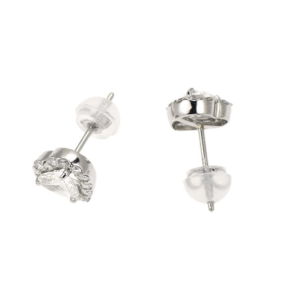 新品 Pt950/ Pt900 ハートシェイプ ダイヤモンド ピアス 0.722ct G SI2 D0.28ct【エスコレ】