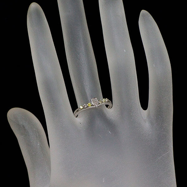 Pt900 ペアシェイプ ダイヤモンド リング 0.25ct D0.12ct