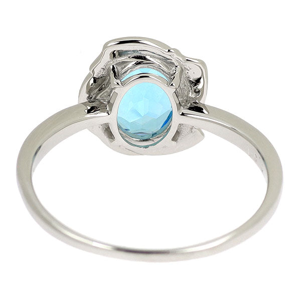 Pt950 ブルートパーズ ダイヤモンド リング 1.49ct D0.01ct