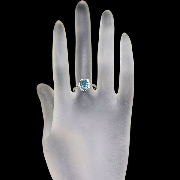 Pt950 ブルートパーズ ダイヤモンド リング 1.49ct D0.01ct