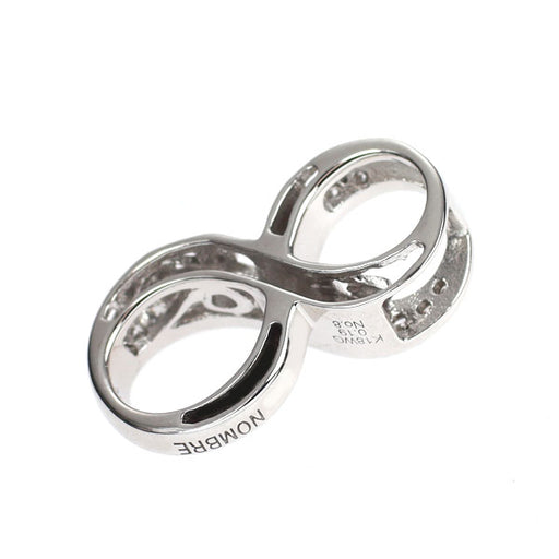 ゆきざき K18WG ダイヤモンド ペンダントトップ 0.19ct ノンブル