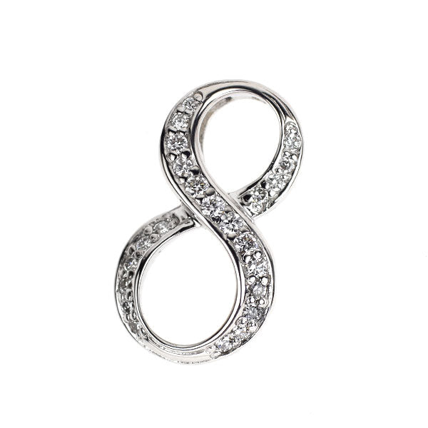 ゆきざき K18WG ダイヤモンド ペンダントトップ 0.19ct ノンブル ナンバー「8」