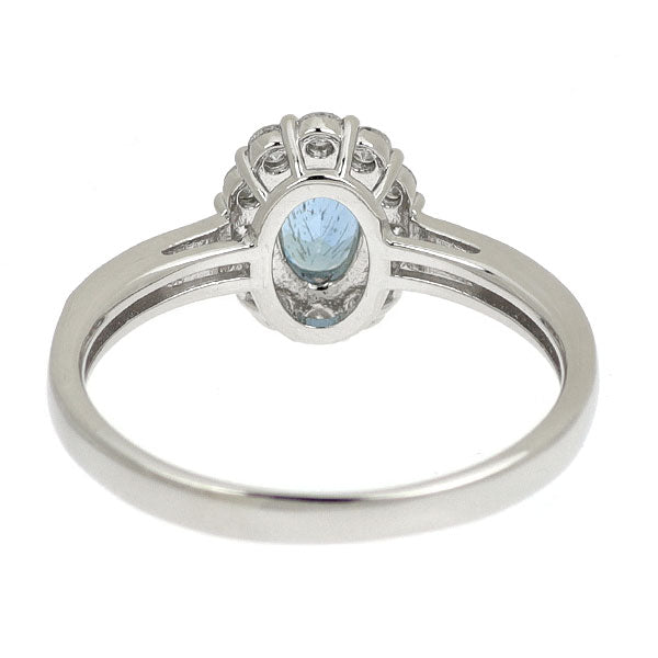 Pt900 アクアマリン ダイヤモンド リング 0.46ct D0.32ct