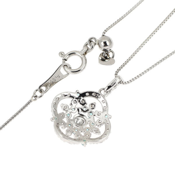 Pt950/ Pt850 ダイヤモンド パライバトルマリン ペンダントネックレス 0.12ct T0.07ct D0.22ct