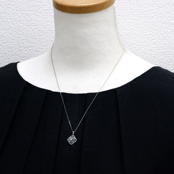 Pt950/ Pt850 ダイヤモンド パライバトルマリン ペンダントネックレス 0.12ct T0.07ct D0.22ct